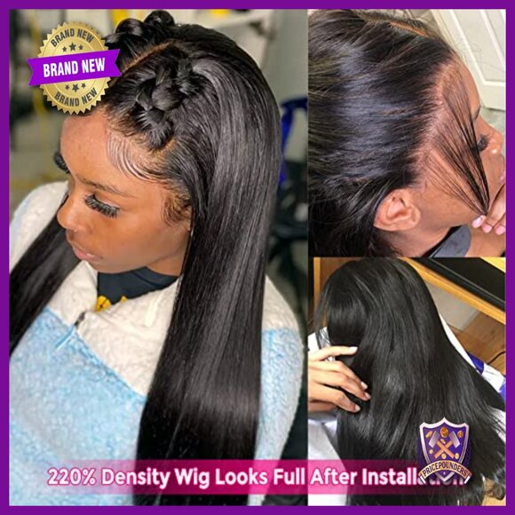 HD Lace Front Wig Human Hair 26in Straight Pre Plucked Baby Hair main image 5